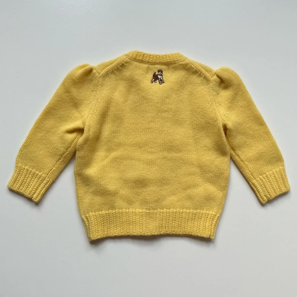 Ralph Lauren Baby Girl Dog Embroidered Wool-Blend Cardigan - Size 9M